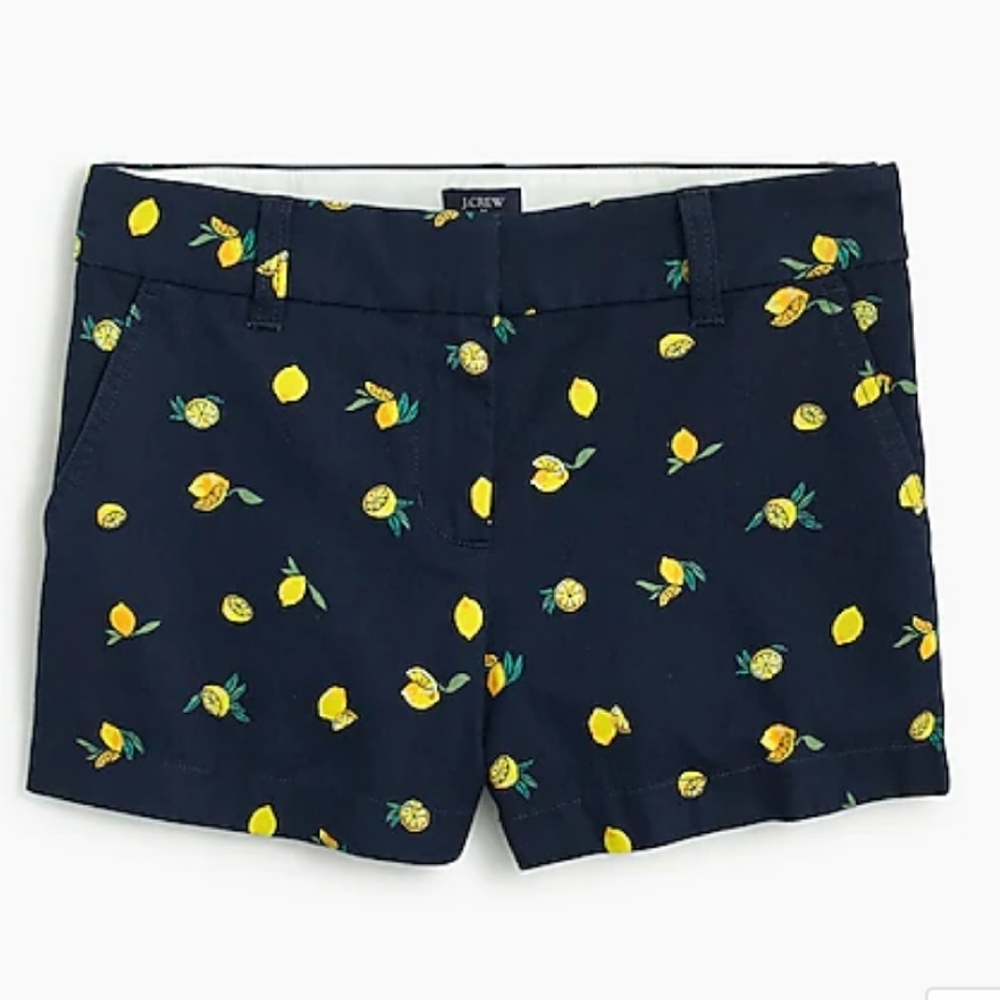 J Crew Lemon-print 5" classic chino short AO798